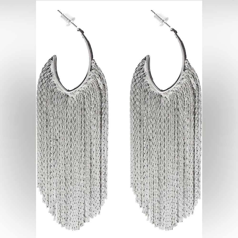 Elegant Gold Tassel Earrings - Picture 4 of 5